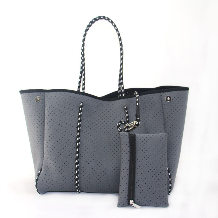 Leopard Print Printed Black Portable Beach Shoulder Bags
