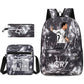 Football Luo Peripheral Printed Three-piece Set Backpacks