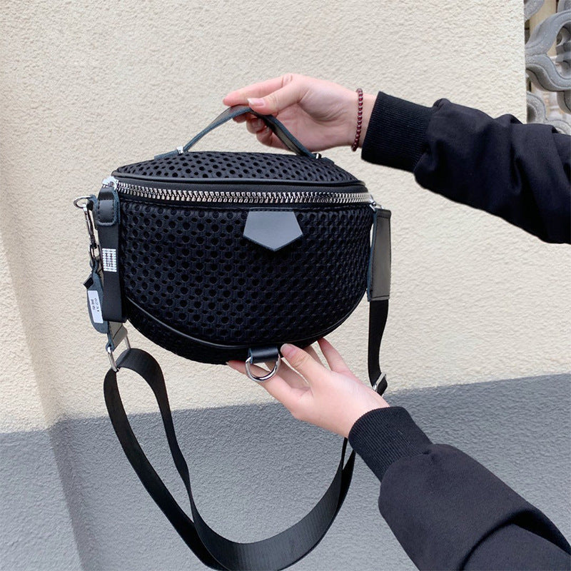 Korean Fashion Nylon Mesh Simple Versatile Crossbody Bags