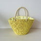 Lace Weaving Hollow Vegetable Basket Large Capacity Drawstring Handbags