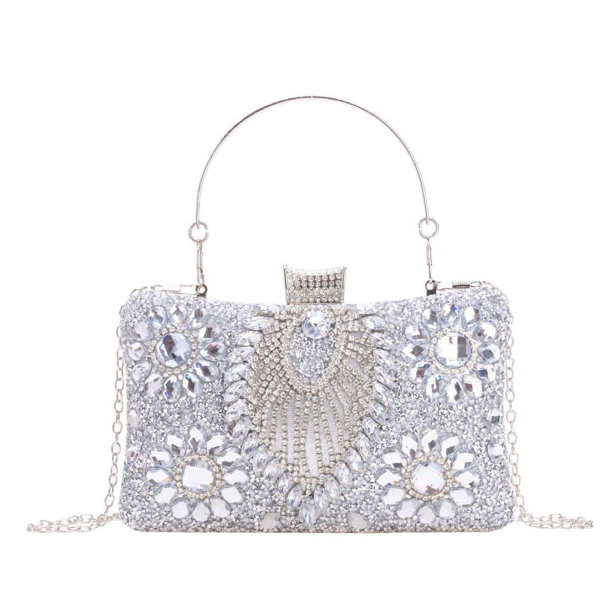 Women's Diamond Black Gem Pearl Rhinestone Cheongsam Handbags