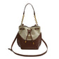 Canvas Contrast Color Stitching Portable Korean Style Bucket Bags
