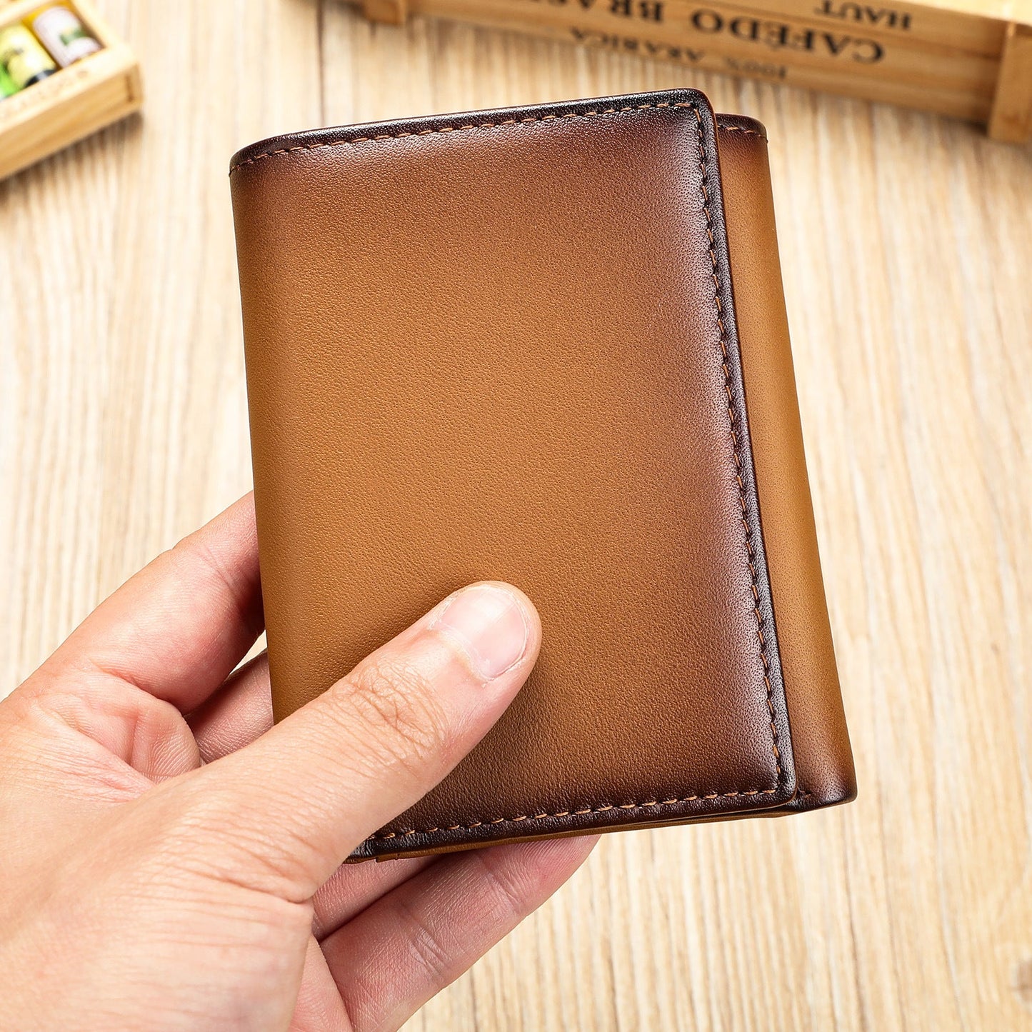 Men's American Gold Clip Swiping Multiple Slots Short Men's Wallets