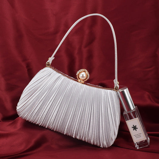 Women's Dinner Pleated Solid Color Simple Fashion Evening Bags