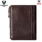 Men's Short Leather Zipper Vintage Cowhide Swiping Men's Wallets