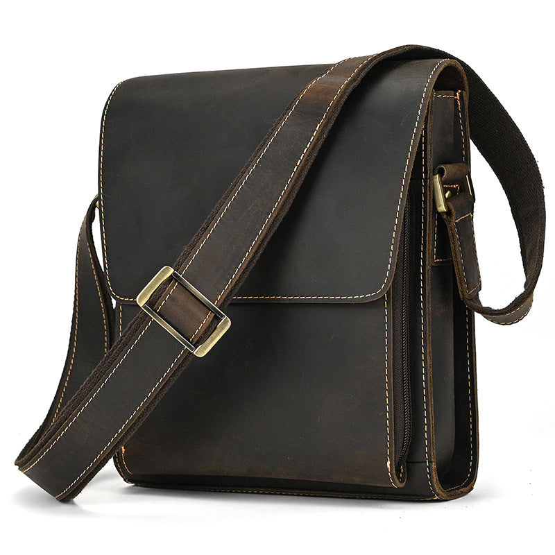Men's Leather Crazy Horse First Layer Cowhide Shoulder Bags