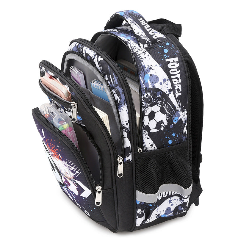 Football Primary Large Capacity Spine Protection Elementary School Students' Schoolbags