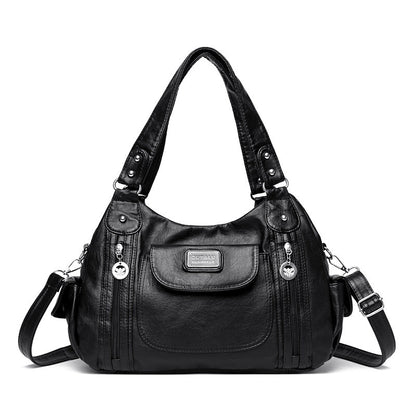 Women's Retro Soft Leather Motorcycle Trendy Quality Handbags