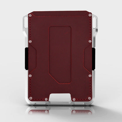 Men's Fashion Elegant Leather Bank Metal Card Holder