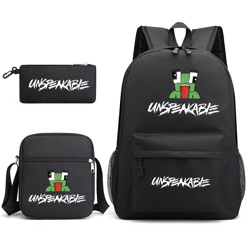 Innovative Fashion Creative Pattern Pencil Three-piece Backpacks