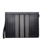Men's Embroidered Striped Woven Green Envelope Large Men's Handbags
