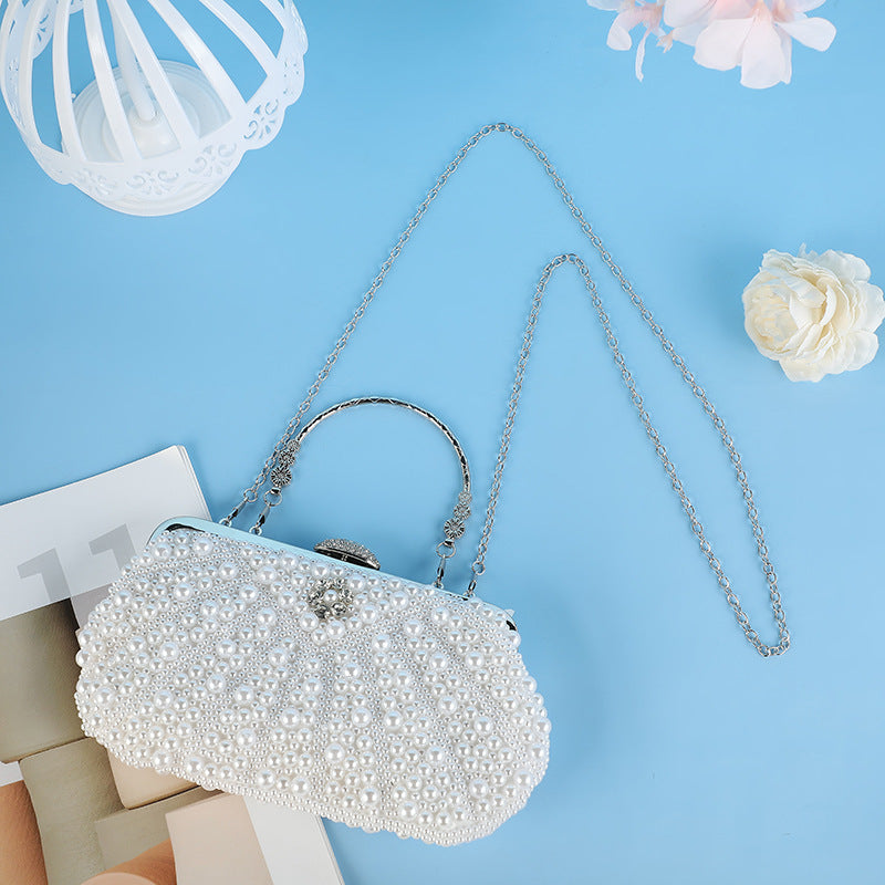 Women's Diamond Banquet Clutch Pearl Large Capacity Evening Bags