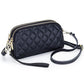 Women's Fashion Embossing Diamond Plaid Clutch Zipper Crossbody Bags