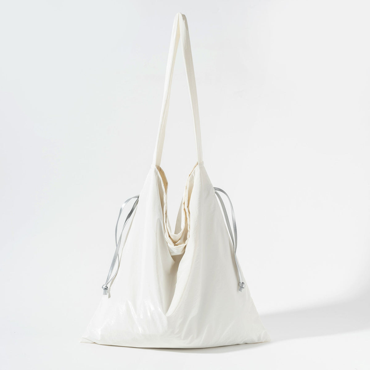 Glossy Drawstring Artistic Commuter Style Lazy Fashion Large Capacity Shoulder Bags