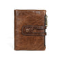 Men's Genuine Leather Fashion Double Zipper Multiple Slots Men's Wallets