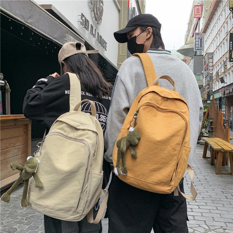 College Korean High Canvas Large Capacity Backpacks
