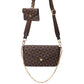 Women's Printed Plaid Chain Fashion Two-piece Crossbody Bags