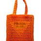Bolso de moda grande con triángulo de paja bordado