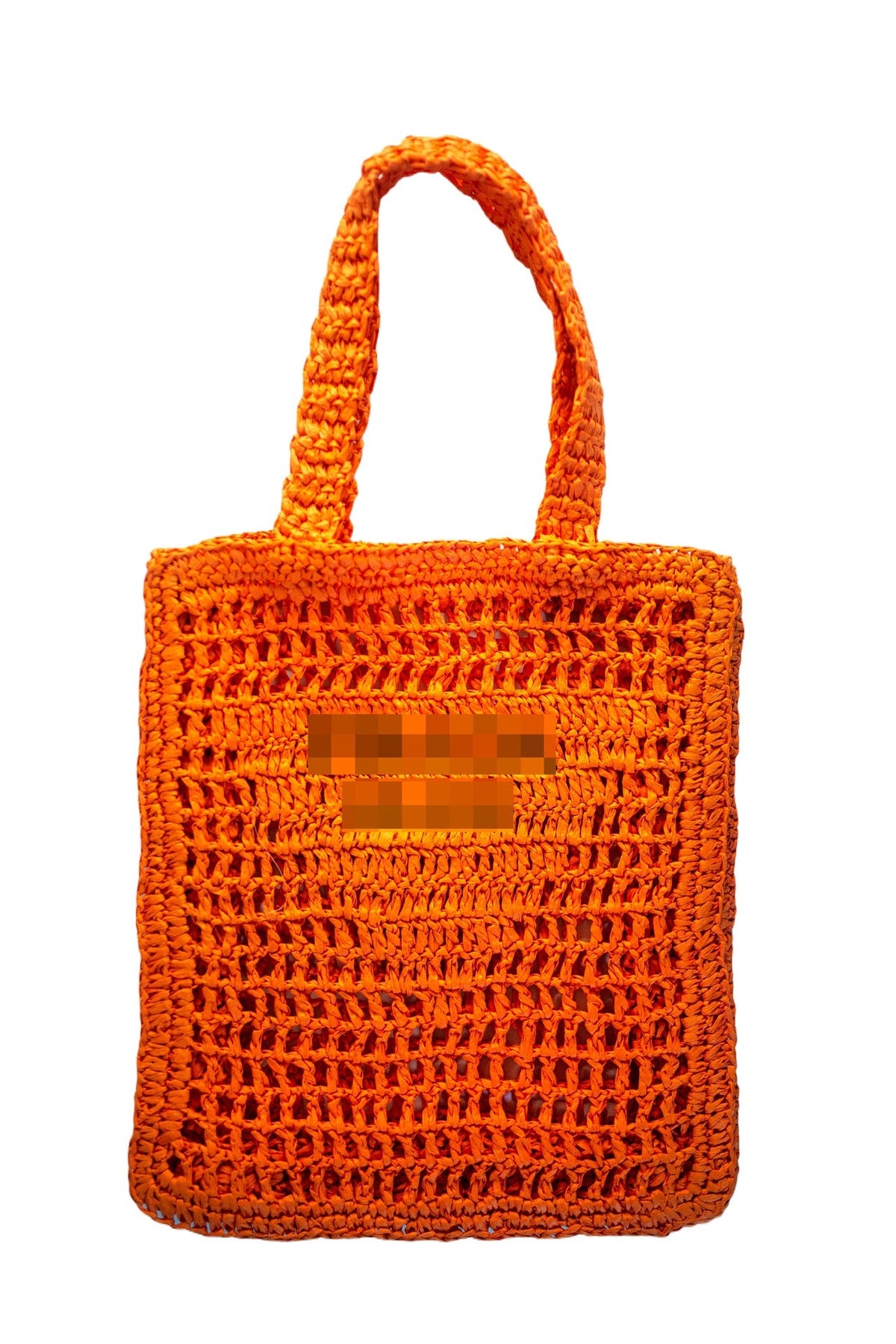 Bolso de moda grande con triángulo de paja bordado