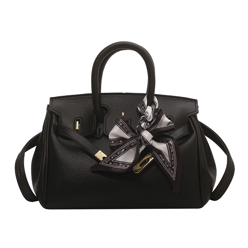 Women's Fashionable Lychee Pattern Large Capacity Kelly Shoulder Bags