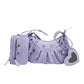 Women's Pleated Crescent Son Mother Retro Rivet Shoulder Bags