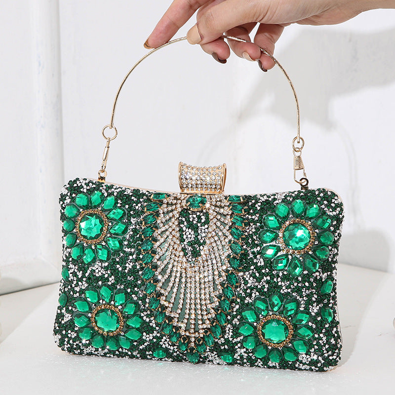 Versatile Women's Diamond Banquet Dress Portable Evening Bags