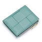 Women's Short Sheepskin Woven Fashion Folding Multifunctional Ladies Wallets