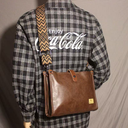 Men's High-grade Leather Large Capacity Green Trendy Bags