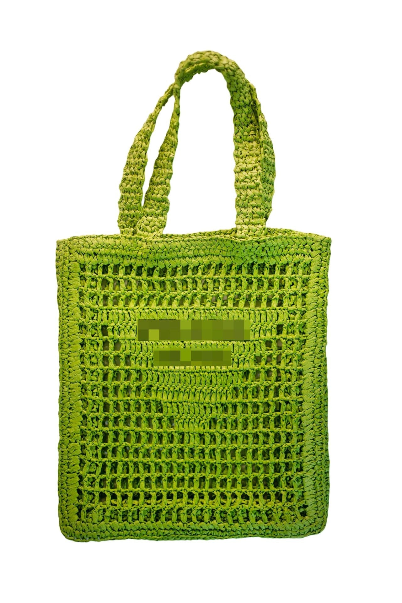 Bolso de moda grande con triángulo de paja bordado