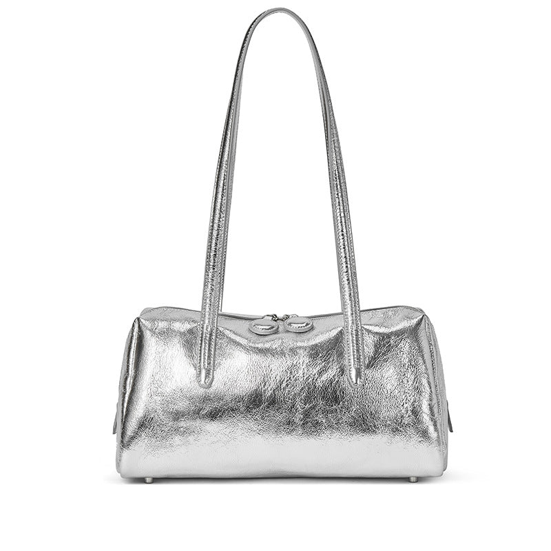 Women's High Sense Underarm Genuine Leather Large Handbags