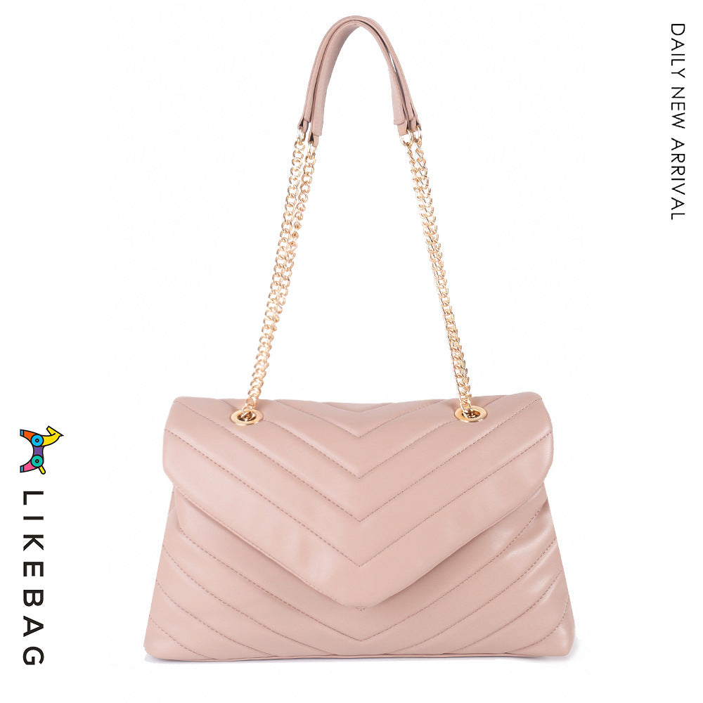 Women's Commuter Soft Metal Chain Embroidered Versatile Crossbody Bags