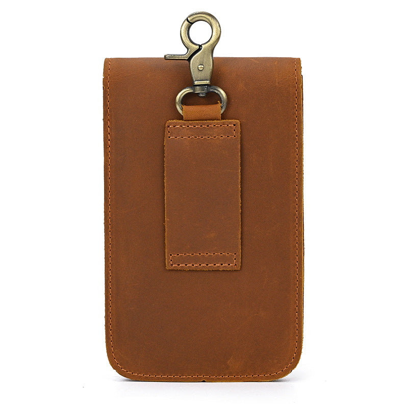 Men's Leather Crazy Horse First Layer Cowhide Hanging Men's Waist Packs