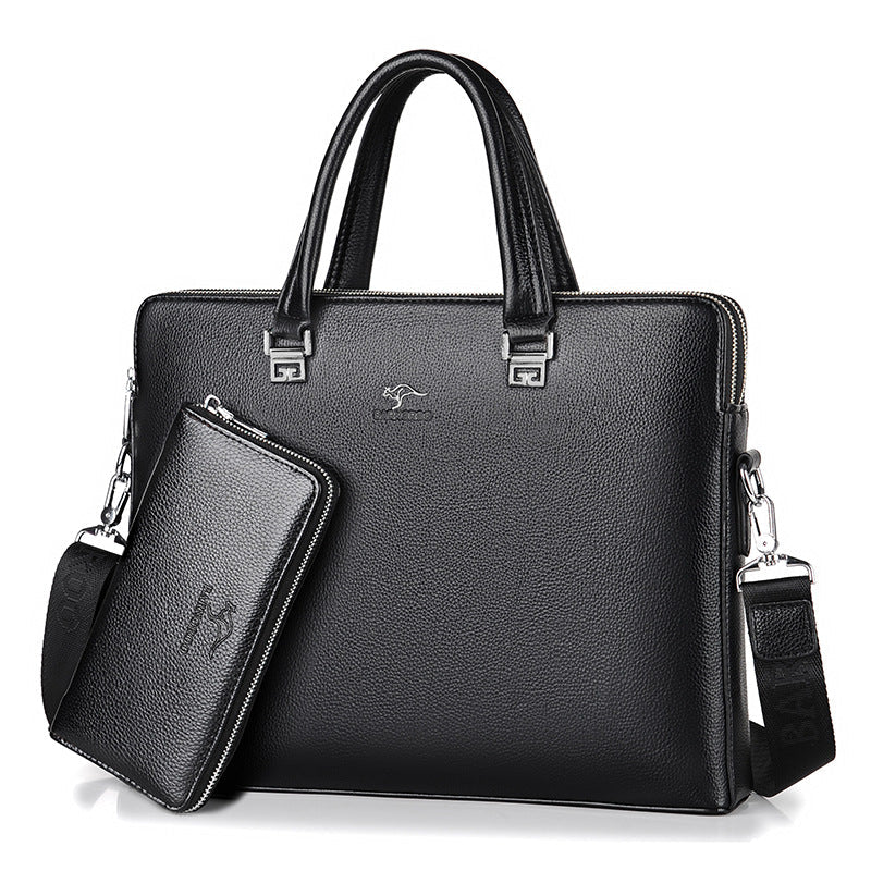 Classic Men's Fashion Soft Trendy Business Men's Handbags