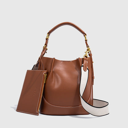 Women's Large Capacity Wide Strap Drawstring Cross Crossbody Bags
