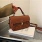 Women's Chocolate Textured Genuine Leather Commuter South Crossbody Bags