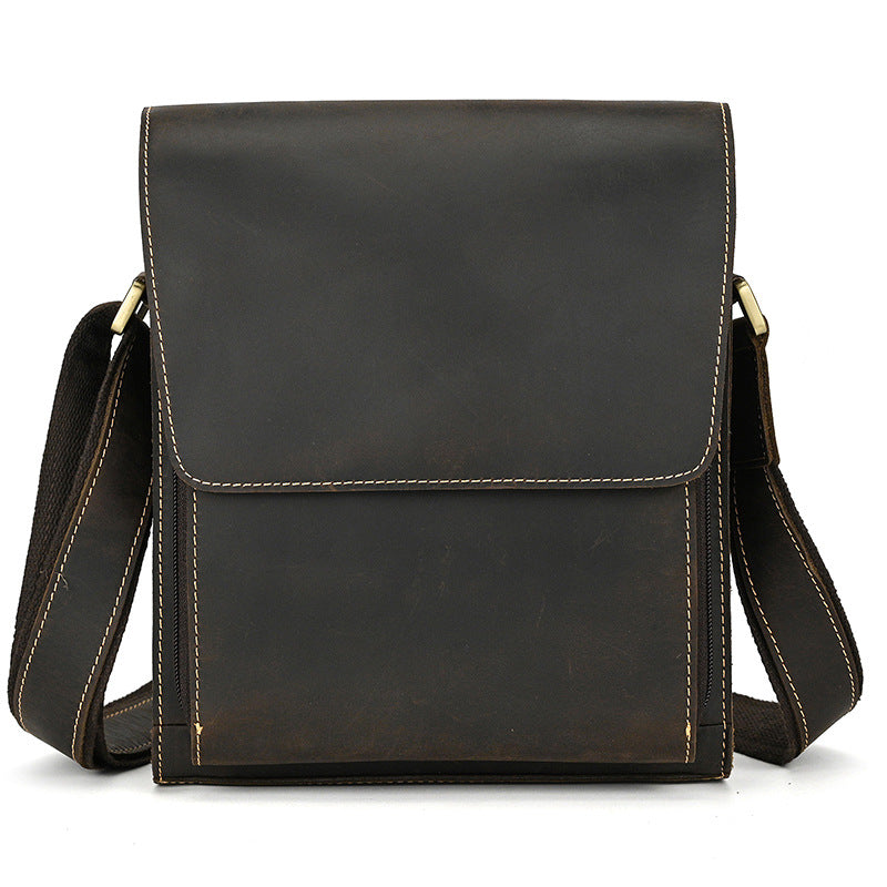 Men's Leather Crazy Horse First Layer Cowhide Shoulder Bags
