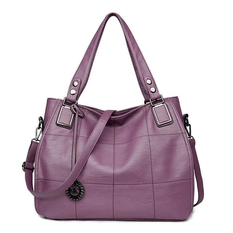 Women's Large Capacity Korean Stitching Embroidery Thread Crossbody Bags