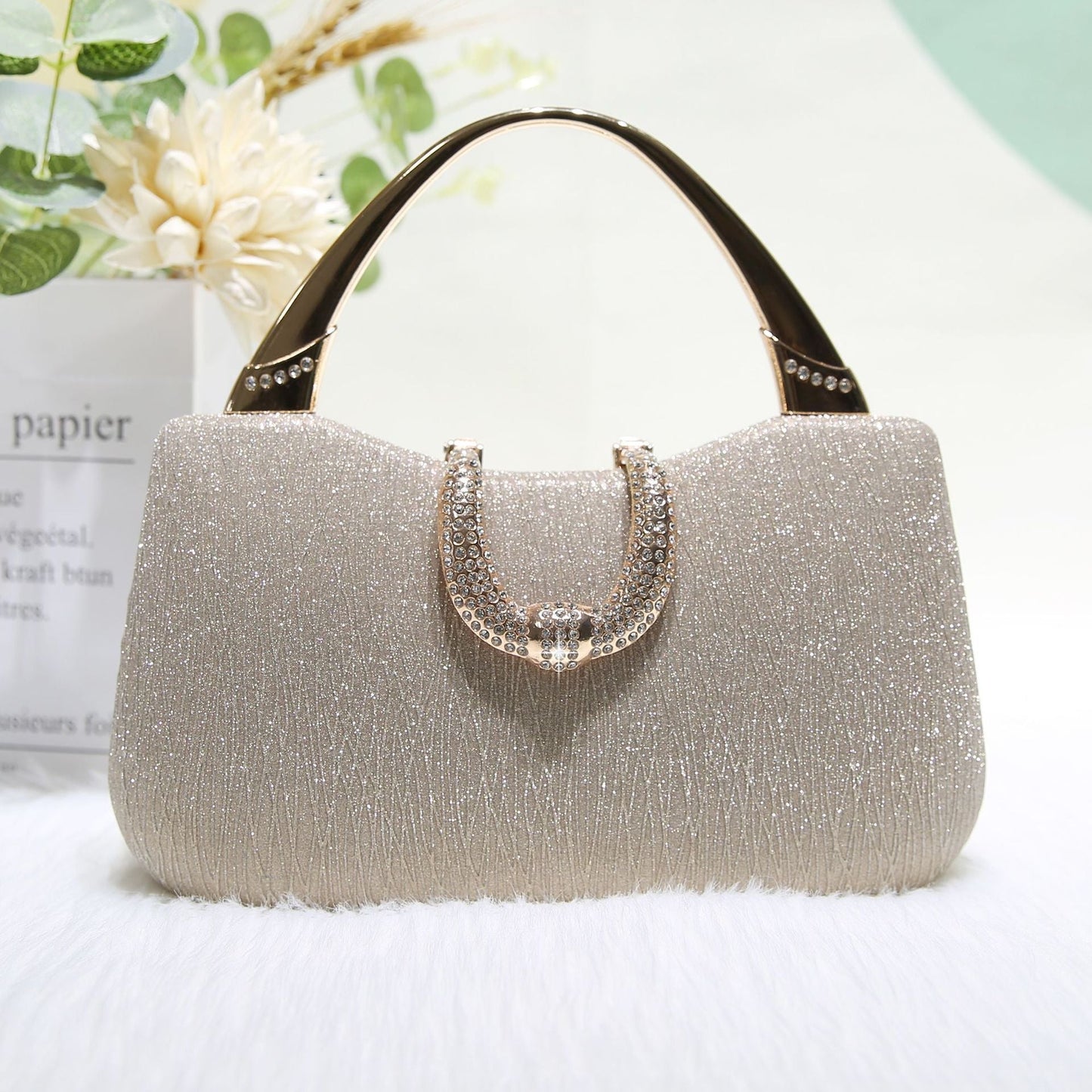 Fashion Thin Glittering Texture Portable Dinner Banquet Bags
