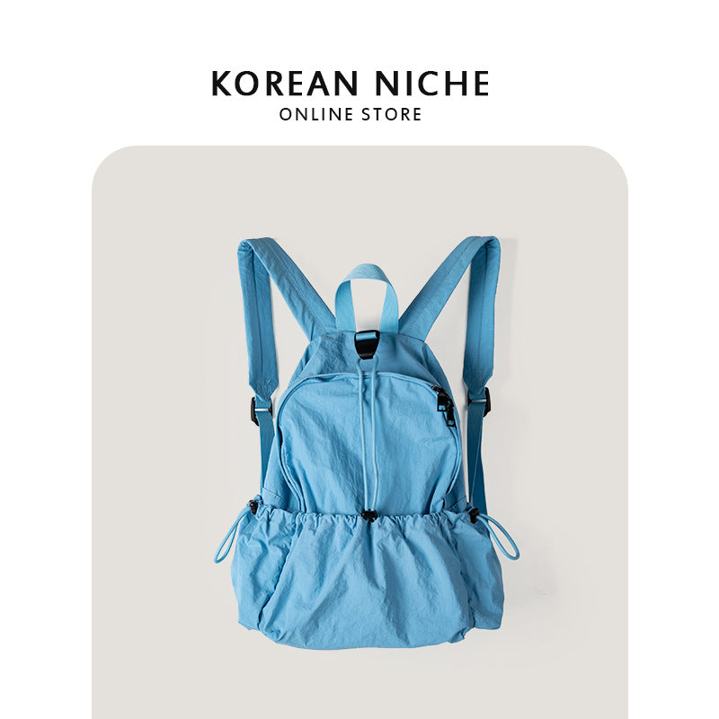 Design Drawstring Ruffle Lightweight Nylon Leisure Backpacks