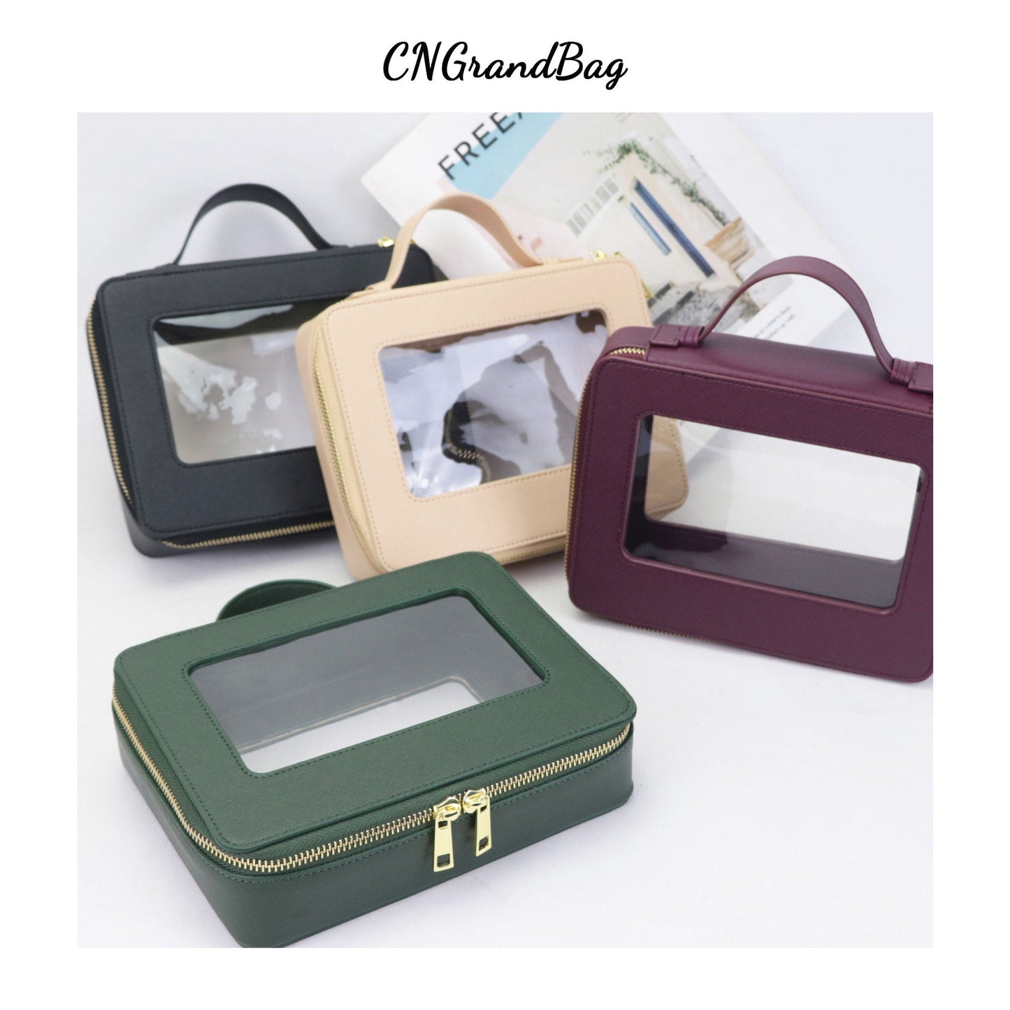 Women's Fashion Simple Convenient Wash Large Capacity Cosmetic Bags