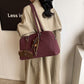 Women's Retro Frosted Large Capacity Commuter Fashionable Shoulder Bags
