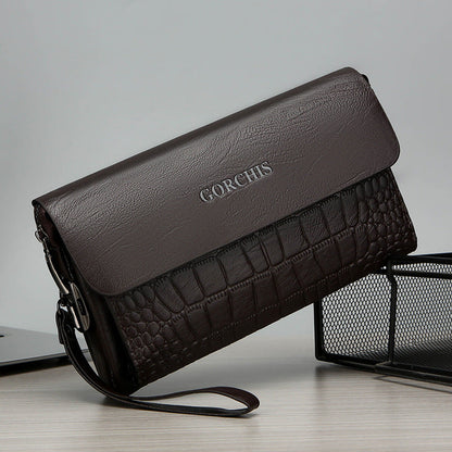 Men's Classic Clutch Password Multiple Slots Crocodile Men's Handbags