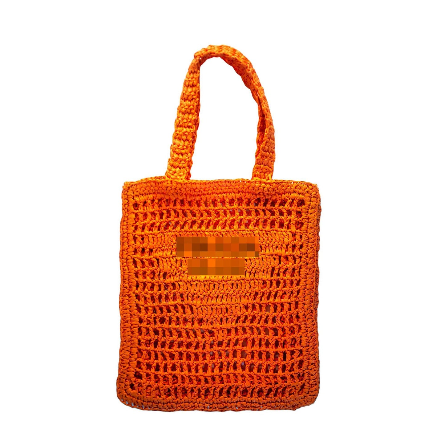 Bolso de moda grande con triángulo de paja bordado