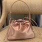 Women's Satin Splice Leather Letter Drawstring Underarm Handbags