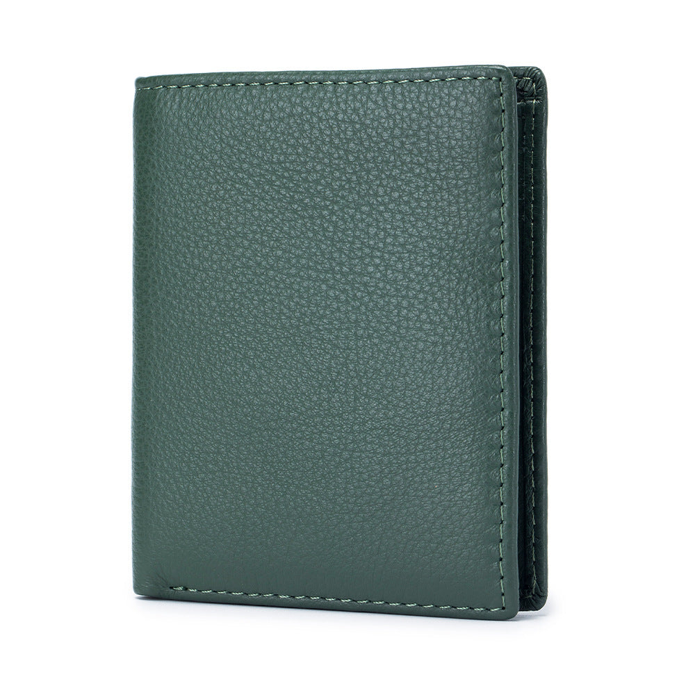 Genuine Leather Short First Layer Cowhide Simple Female Ladies Wallets