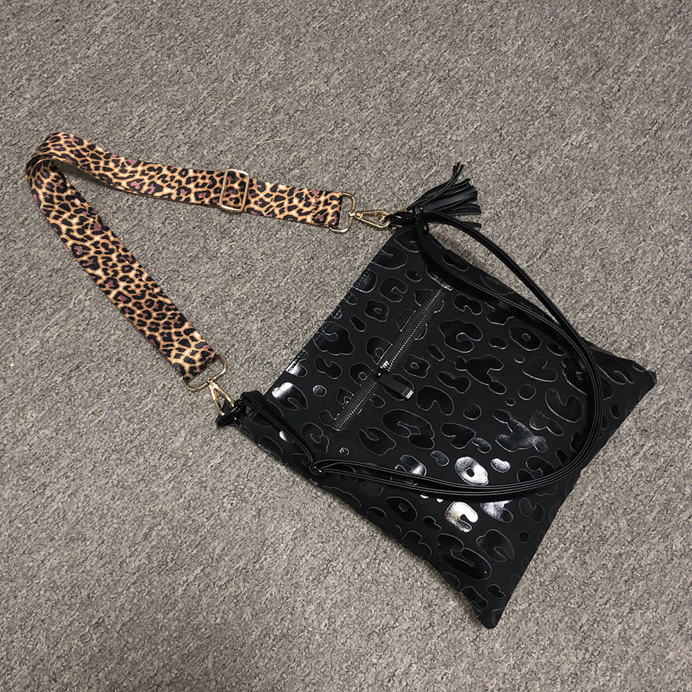 Women's Bright Leopard Print Zipper Plaid Fashion Crossbody Bags