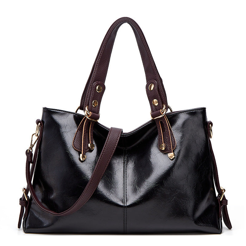 Women's Large Capacity Soft Leather Portable Commuting Shoulder Bags