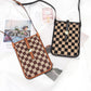 Women's Mobile Female Fashion Thin Plaid Cowhide Phone Bags