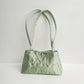 Thailand Trendy Lady Design Satin Letter Embroidery Shoulder Bags