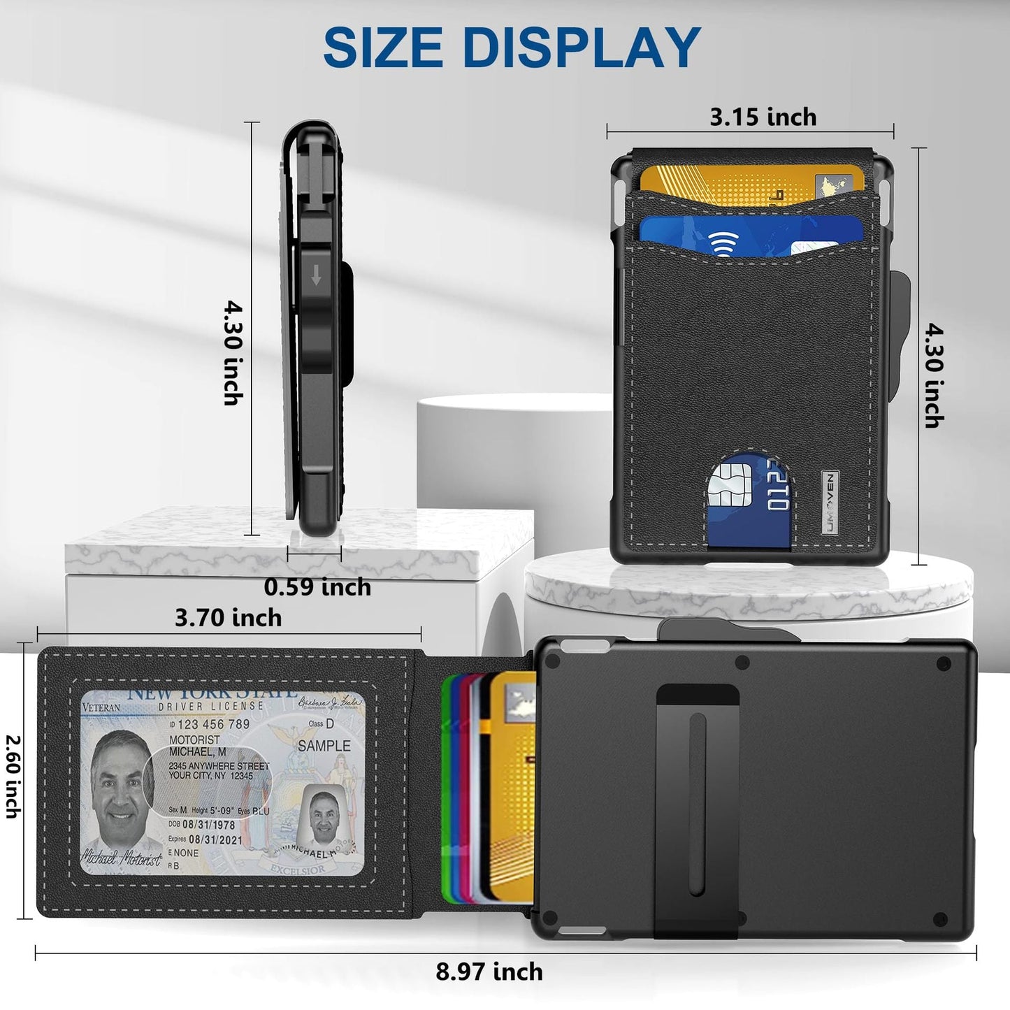 Men's High-grade Large Capacity Swiping Flip Metal Men's Wallets
